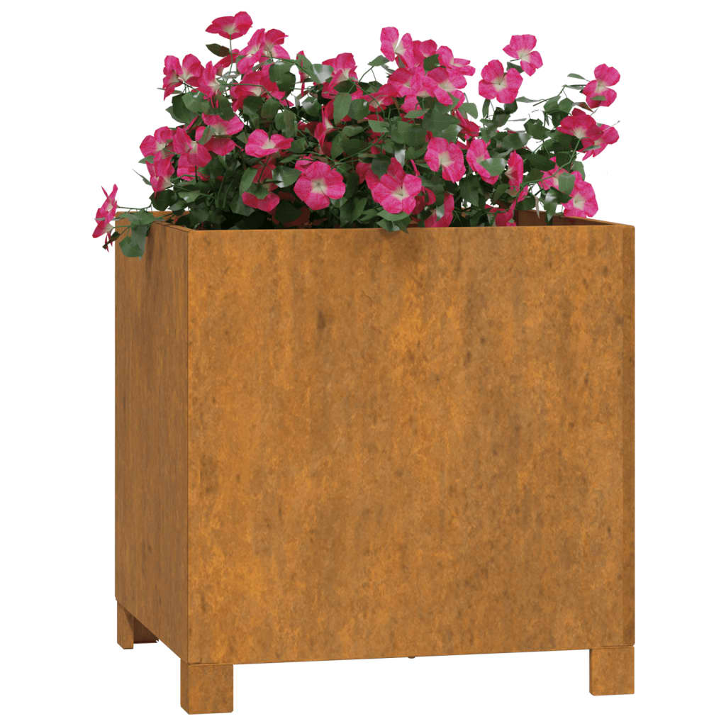 Vidaxl plantenbak met poten roestig 40x40x40 cm cortenstaal