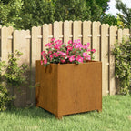 Vidaxl plantenbak met poten roestig 40x40x40 cm cortenstaal