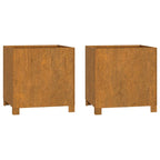 Vidaxl plantenbakken met poten 2 st roestig 40x40x40 cm cortenstaal