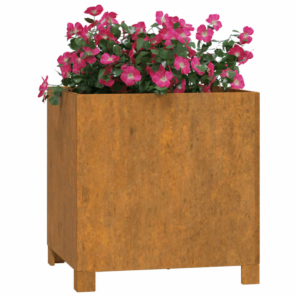 Vidaxl plantenbakken met poten 2 st roestig 40x40x40 cm cortenstaal