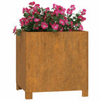 Vidaxl plantenbakken met poten 2 st roestig 40x40x40 cm cortenstaal