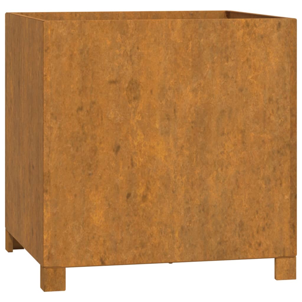 Vidaxl plantenbak met poten roestig 50x50x50 cm cortenstaal