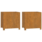 Vidaxl plantenbakken met poten 2 st roestig 50x50x50 cm cortenstaal