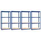 VidaXL Opbergrek 4-laags 4 st staal bewerkt hout blauw