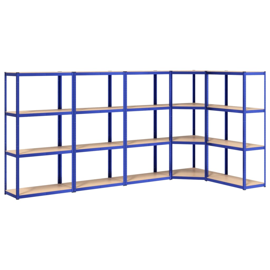 VidaXL Opbergrek 4-laags 5 st staal bewerkt hout blauw
