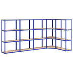VidaXL Opbergrek 4-laags 5 st staal bewerkt hout blauw