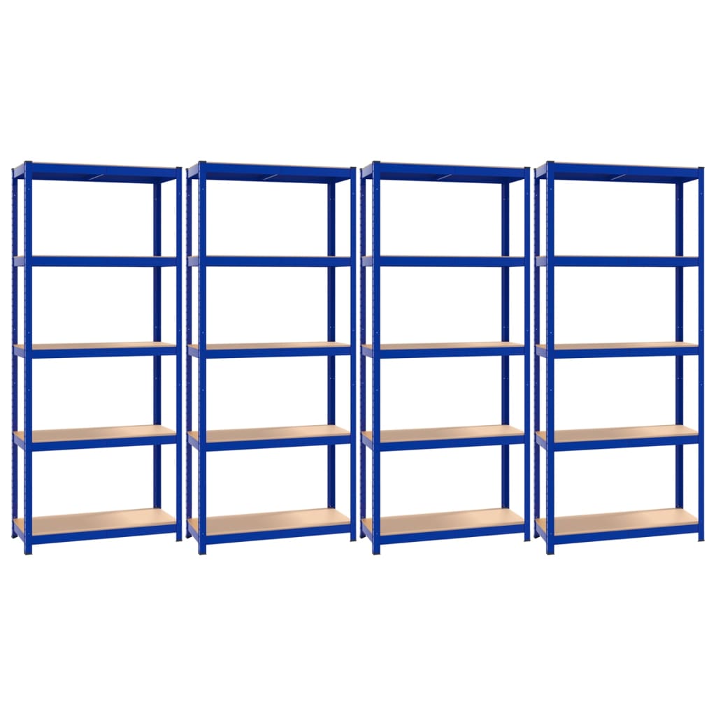 VidaXL Opbergrek 5-laags 4 st staal bewerkt hout blauw