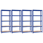 VidaXL Opbergrek 5-laags 4 st staal bewerkt hout blauw