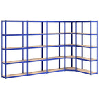 VidaXL Opbergrek 5-laags 5 st staal bewerkt hout blauw