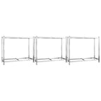 VidaXL Bandenrekken 2-laags 3 st 110x40x110 cm staal zilverkleurig