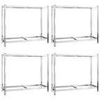 VidaXL Bandenrekken 2-laags 4 st 110x40x110 cm staal zilverkleurig