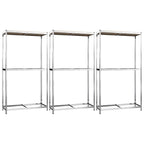 VidaXL Bandenrekken 2-laags 3 st 110x40x180 cm staal zilverkleurig