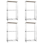 VidaXL Bandenrekken 2-laags 4 st 110x40x180 cm staal zilverkleurig