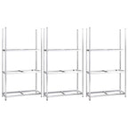 VidaXL Bandenrekken 3-laags 3 st 110x40x200 cm staal zilverkleurig