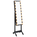 Vidaxl spiegel vrijstaand met led's 34x37x146 cm zwart