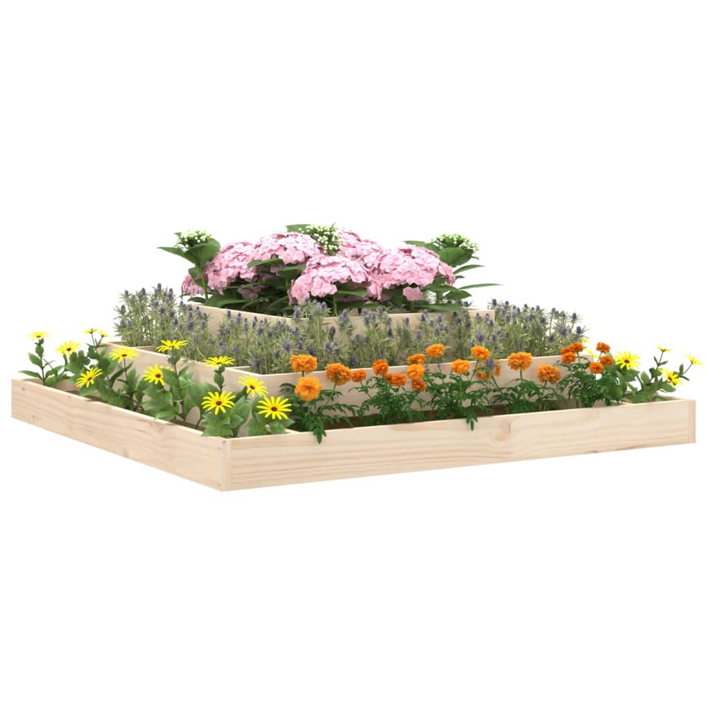 Vidaxl plantenbak 110x110x27 cm massief grenenhout