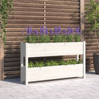 Vidaxl plantenbak 112x25x66 cm massief grenenhout wit