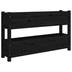 VidaXL Plantenbak 112x25x66 cm massief grenenhout zwart