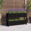 VidaXL Plantenbak 112x25x66 cm massief grenenhout zwart