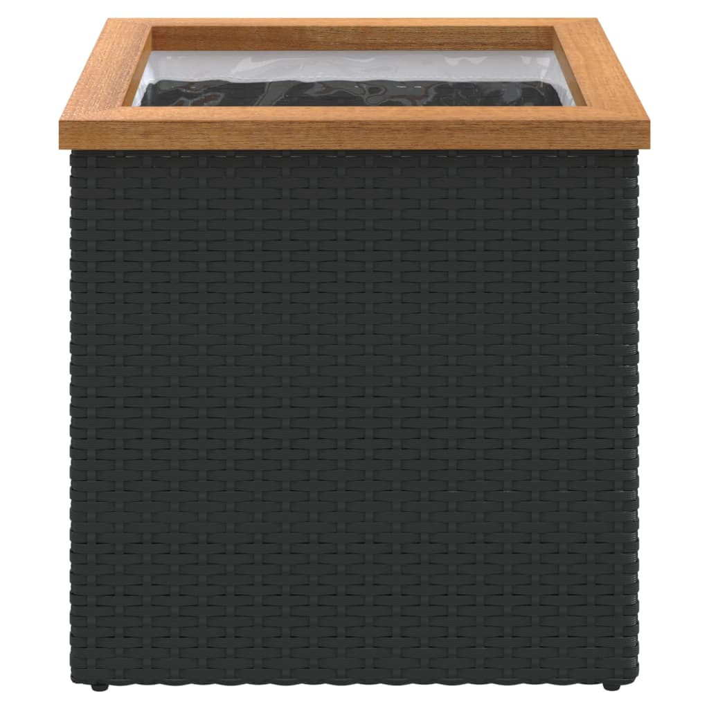 VidaXL Plantenbak 40x40x40 cm poly rattan zwart