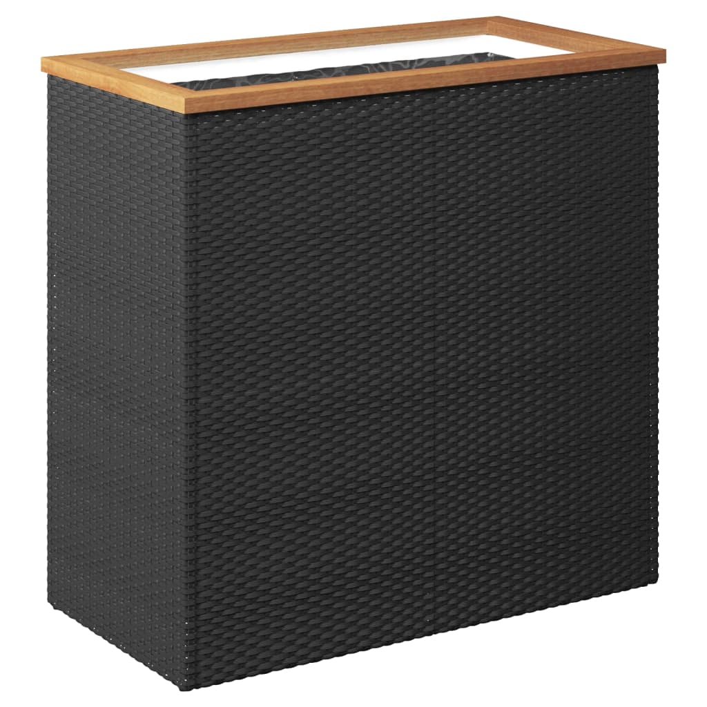 Vidaxl plantenbak 80x40x80 cm poly rattan zwart