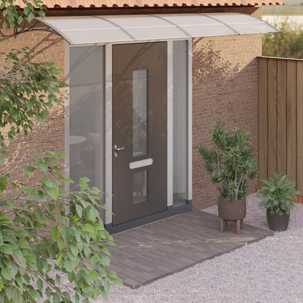 Vidaxl deurluifel grijs 400x100 cm polycarbonaat