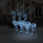 VidaXL Kerstversieringen rendier 3 st 120 cm acryl koudwit