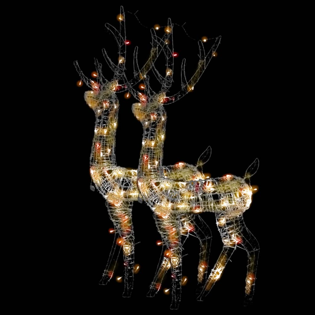 VidaXL Kerstversiering rendier 2 st meerkleurig 120 cm acryl