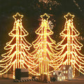 VidaXL Kerstfiguur boom 3 st inklapbaar met LED's 87x87x93 cm warmwit