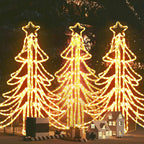 VidaXL Kerstfiguur boom 3 st inklapbaar met LED's 87x87x93 cm warmwit