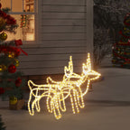 VidaXL Kerstfiguur rendier 2 st 60x30x60 cm warmwit