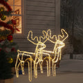VidaXL Kerstfiguur rendier met bewegende kop 2 st warmwit