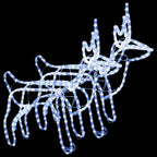 VidaXL Kerstfiguur rendier 2 st 60x30x60 cm koudwit