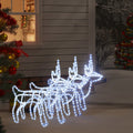 VidaXL Kerstfiguur rendier 3 st 60x30x60 cm koudwit