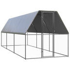 VidaXL Buitenhok voor kippen 2x6x2 m gegalvaniseerd staal