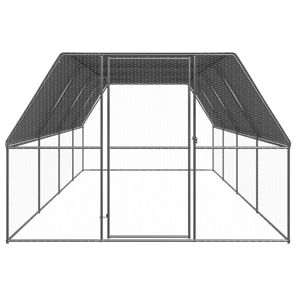 VidaXL Buitenhok voor kippen 3x8x2 m gegalvaniseerd staal