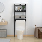 VidaXL Toiletrek 63,5x32x179 cm massief grenenhout zwart