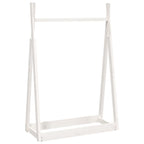 Vidaxl kledingrek 100x45x150 cm massief grenenhout wit