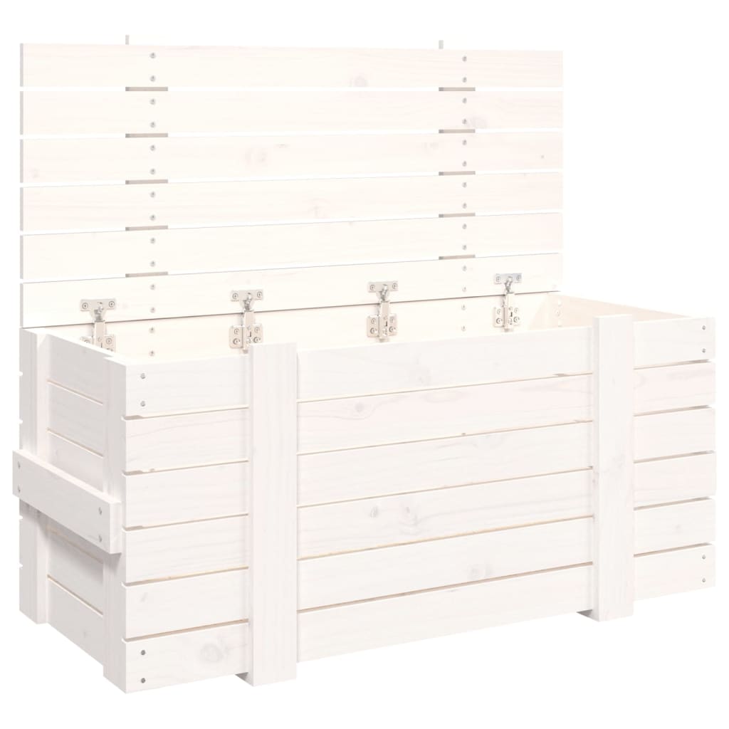 Vidaxl opbergbox 91x40,5x42 cm massief grenenhout wit