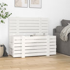 Vidaxl opbergbox 91x40,5x42 cm massief grenenhout wit