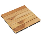 VidaXL Terrastegels 10 st 30x30 cm massief teakhout verticaal patroon