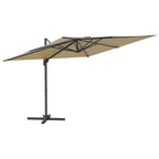 Vidaxl zweefparasol met aluminium paal 400x300 cm taupe