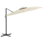 Vidaxl zweefparasol met dubbel dak 400x300 cm zandwit