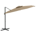 Vidaxl zweefparasol met dubbel dak 300x300 cm taupe