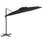 Vidaxl zweefparasol met dubbele bovenkant 400x300 cm zwart