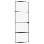 Vidaxl binnendeur 76x201,5 cm gehard glas en aluminium smal zwart