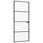 Vidaxl binnendeur 83x201,5 cm gehard glas en aluminium smal zwart