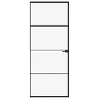 Vidaxl binnendeur 83x201,5 cm gehard glas en aluminium smal zwart