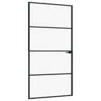 VidaXL Binnendeur 102x201,5 cm gehard glas en aluminium smal zwart