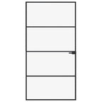 VidaXL Binnendeur 102x201,5 cm gehard glas en aluminium smal zwart